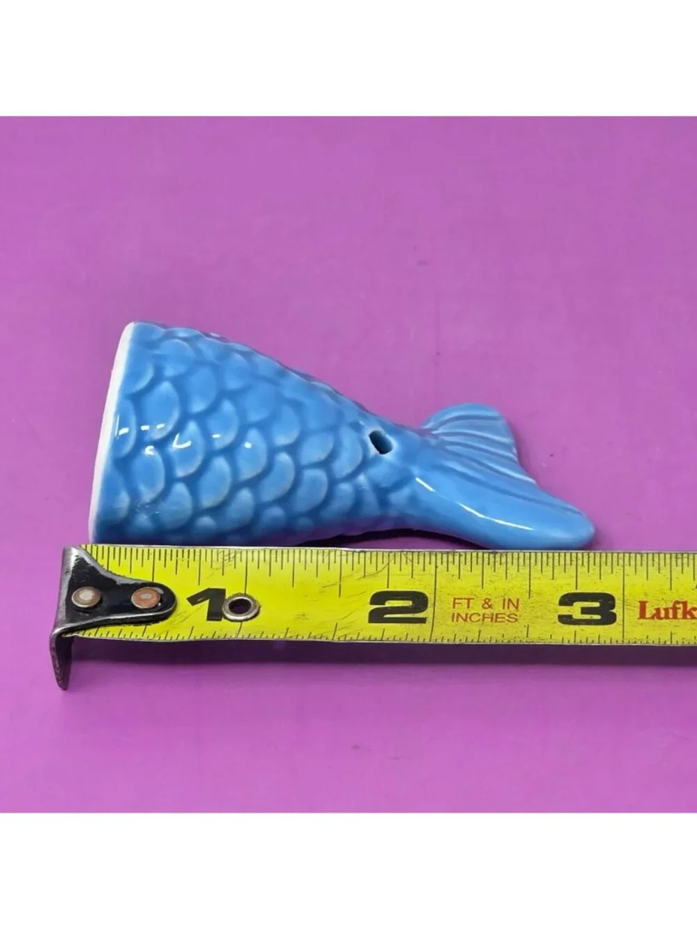 Set Of 3 Blue Ceramic Mermaid Tail Salt & Pepper Shakers Coastal Kitchen Decor